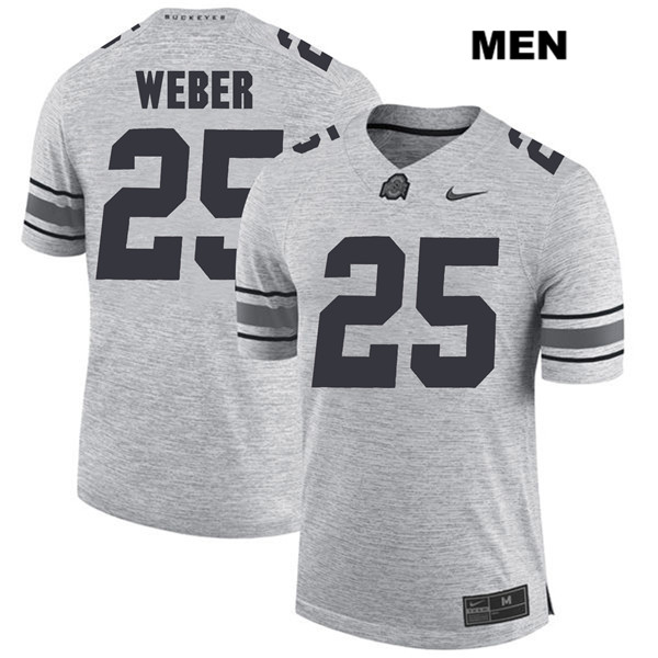 Ohio State Buckeyes Men's Mike Weber #25 Gray Authentic Nike College NCAA Stitched Football Jersey DT19O63EU